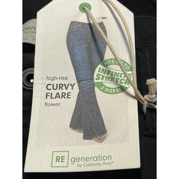 ReGeneration By Celebrity Pink Womens High Rise Curvy Flare Black Jeans XL 34x31 - Picture 8 of 12